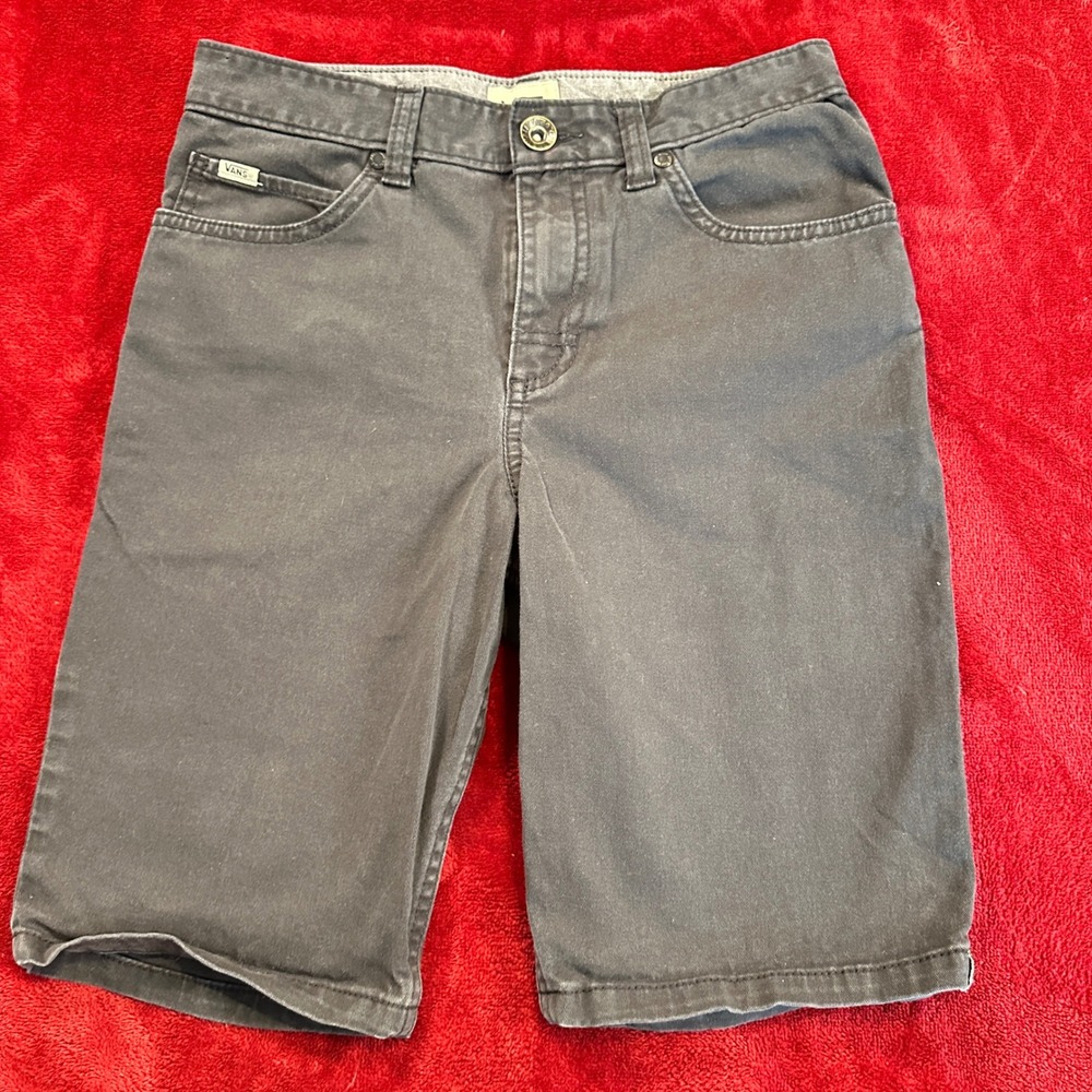 Vans Boys Chino Shorts Charcoal‎ Gray Size 12 Off The Wall Skate Twill Walking